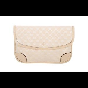 Vintage Gucci leather and canvas pouch